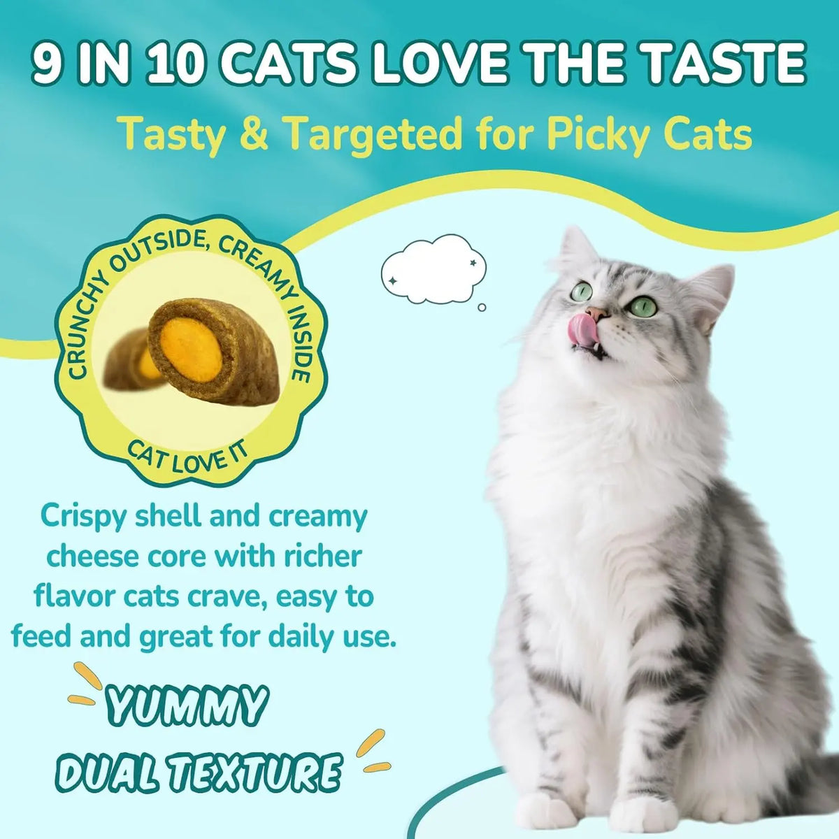Woyamay Flea & Tick Protection for Cats, 4-IN-1 Cat Chewables Support Immune, Skin & Coat, Digestion & Gut Health with Omega-3, Multivitamin Supplement for All Ages & Breeds-500 Chews #Summervibes #Petlovers