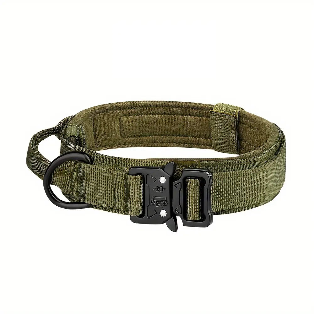 Tactical Dog Training Collar, Multi-Size Adjustable Heavy-Duty 1000D Nylon with Quick-Release Buckle, Chafe-Resist Pad & Double Closure Helps Resist Pulling for Comfort & Safety, Dog Accessory