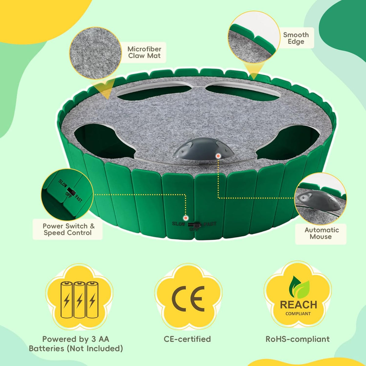Interactive Cat Toy with Running Mouse, Automatic Track Kitten Toy