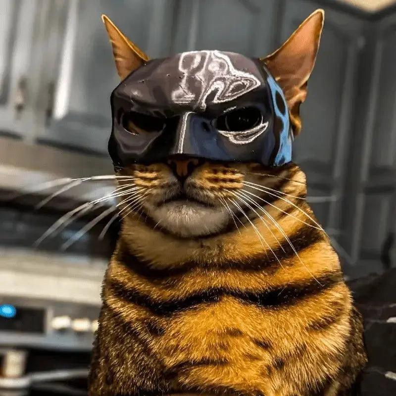 Pet Superhero Masks for Cats, Durable Plastic Material, Fun Role-Playing Photo Props, Ideal for Costume Parties & Photoshoots
