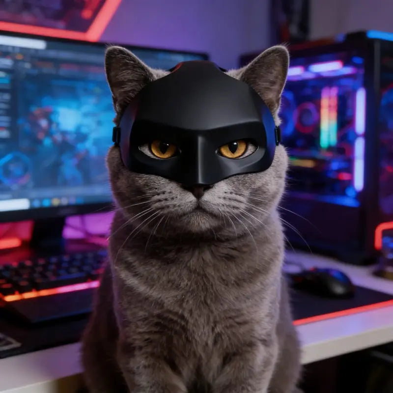 Pet Superhero Masks for Cats, Durable Plastic Material, Fun Role-Playing Photo Props, Ideal for Costume Parties & Photoshoots
