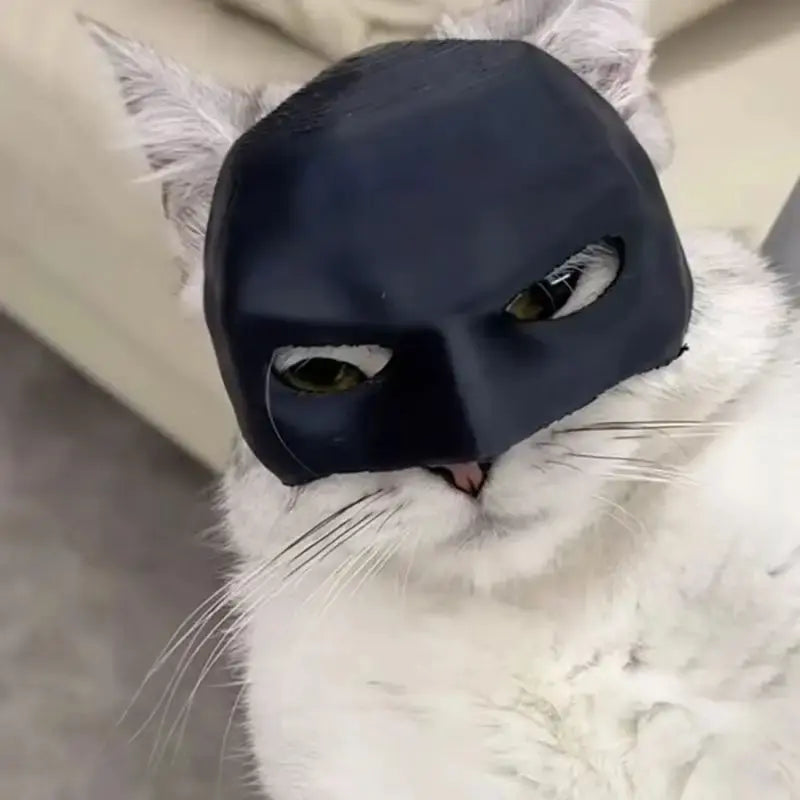 Pet Superhero Masks for Cats, Durable Plastic Material, Fun Role-Playing Photo Props, Ideal for Costume Parties & Photoshoots